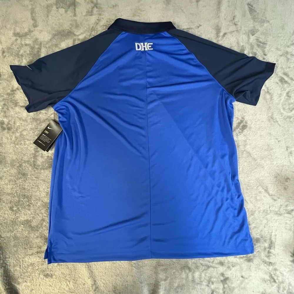 NWT Nike Golf Dri-Fit Navy Blue Mens XL Corporate Logo Short‎ Sleeve Polo Shirt